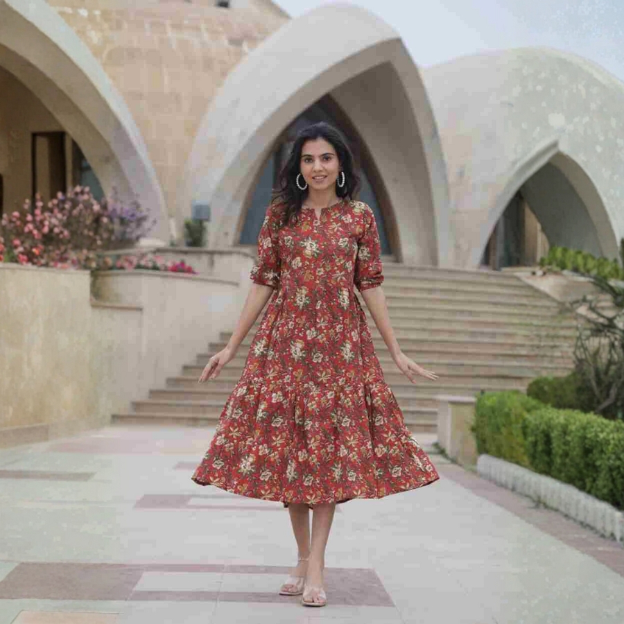 Light Red Shade Gown